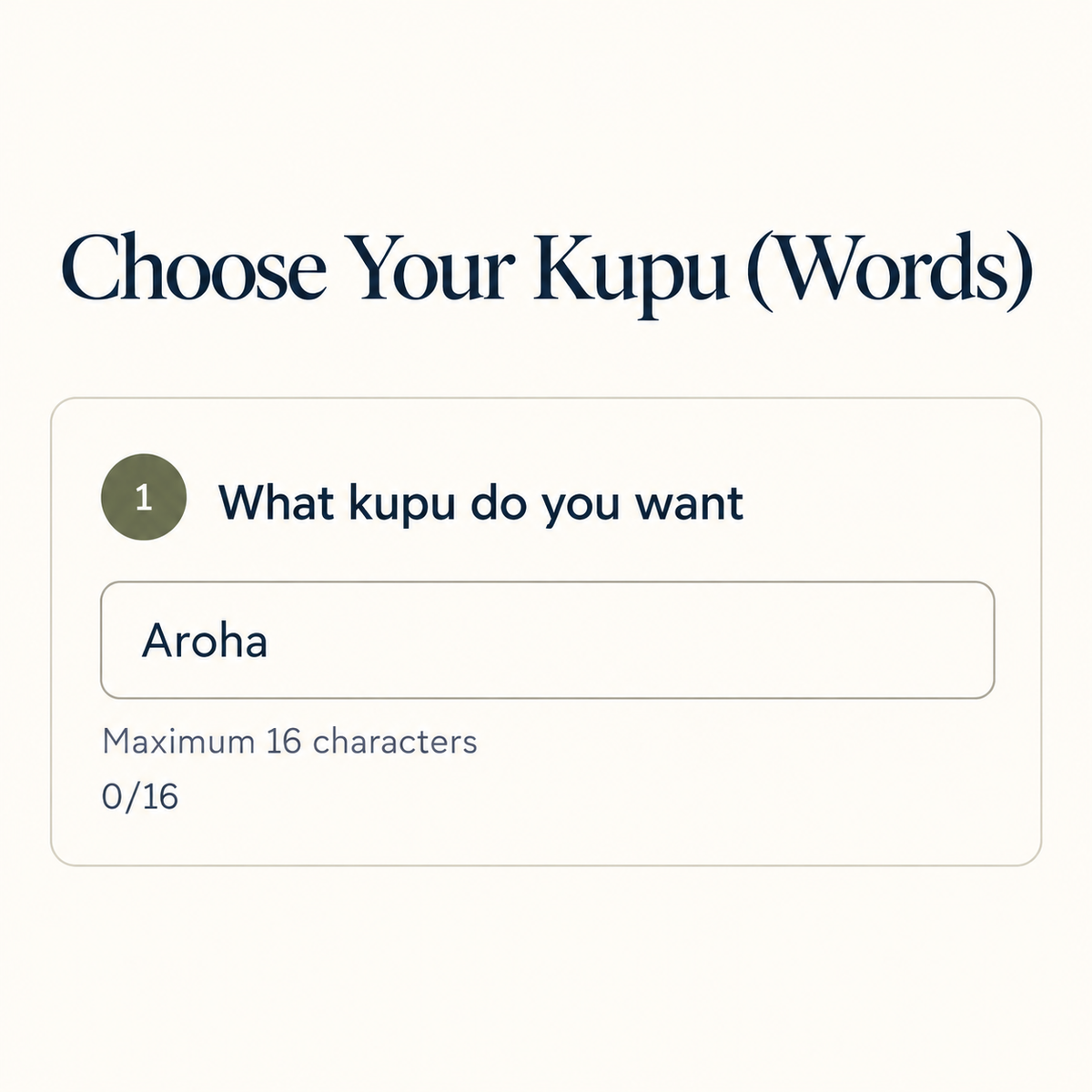 Kupu (Words) - Iron on Transfers